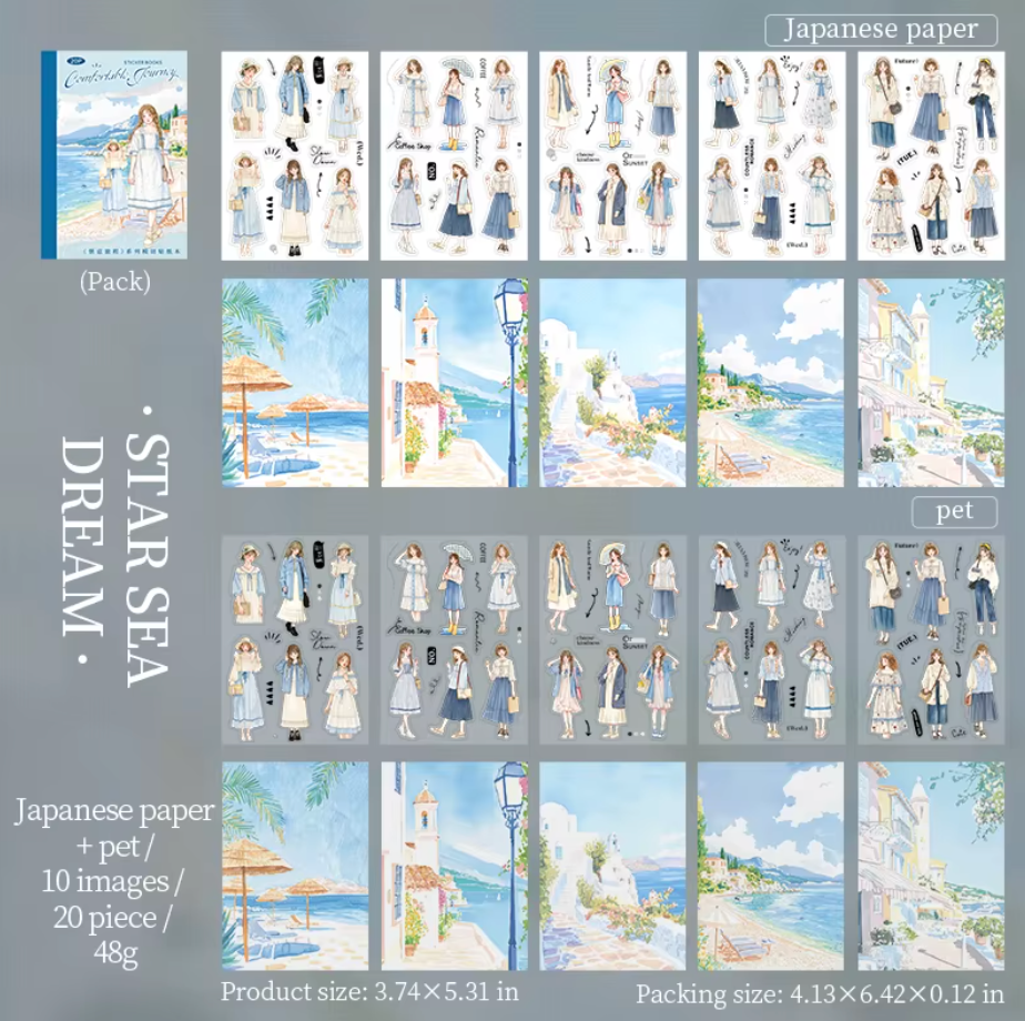 Libro de stickers y papeles Monitas & paisajes