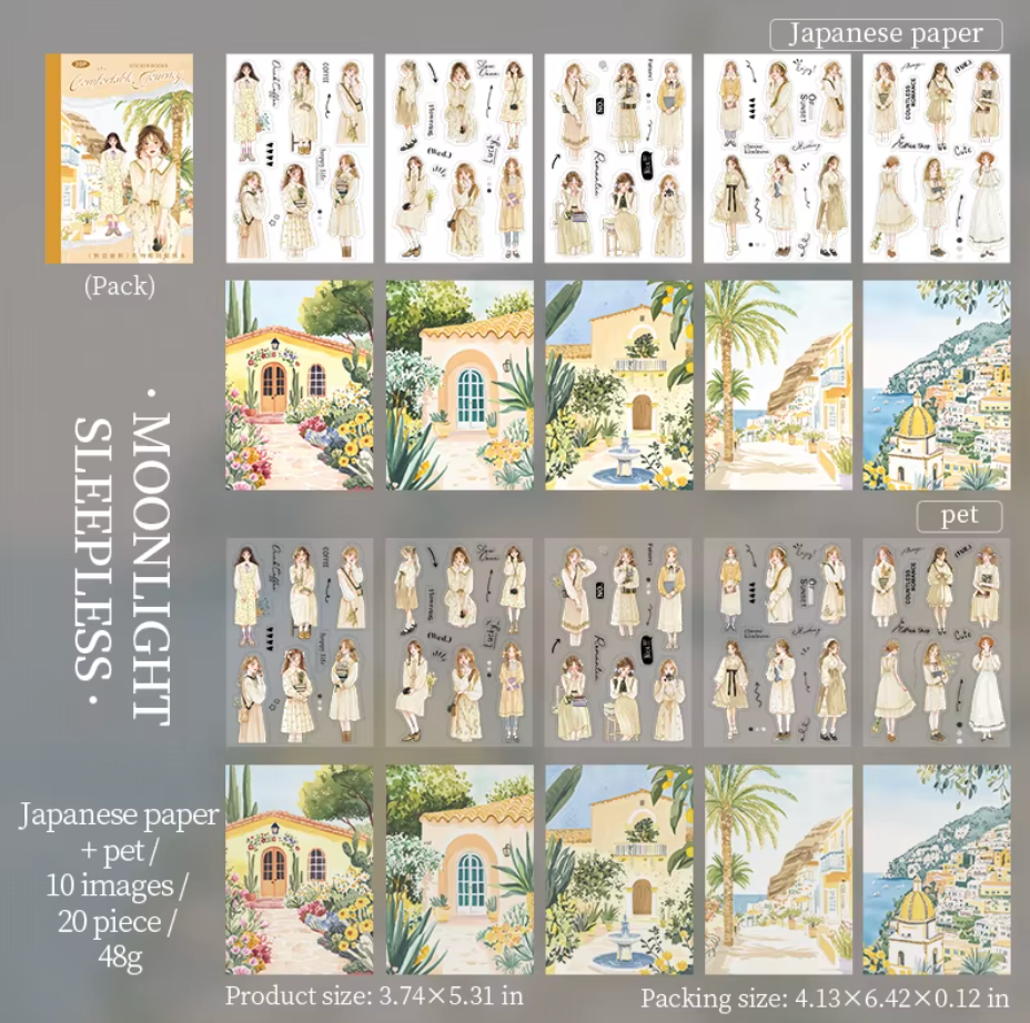 Libro de stickers y papeles Monitas & paisajes