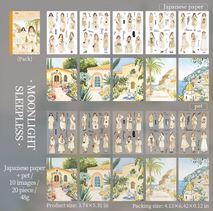 Libro de stickers y papeles Monitas & paisajes