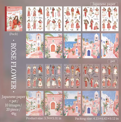 Libro de stickers y papeles Monitas & paisajes