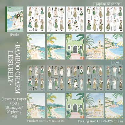 Libro de stickers y papeles Monitas & paisajes