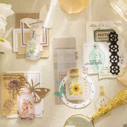 20 Stickers Frascos & Flores