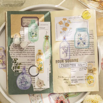 20 Stickers Frascos & Flores