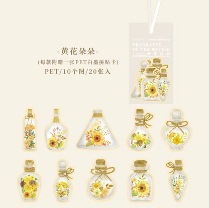 20 Stickers Frascos & Flores