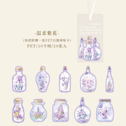 20 Stickers Frascos & Flores