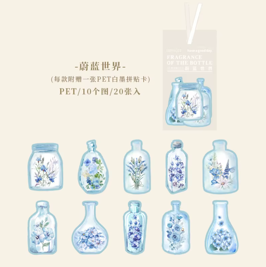 20 Stickers Frascos & Flores