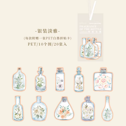 20 Stickers Frascos & Flores