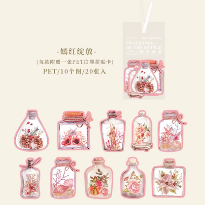 20 Stickers Frascos & Flores