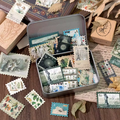 50 Stickers Timbres postales