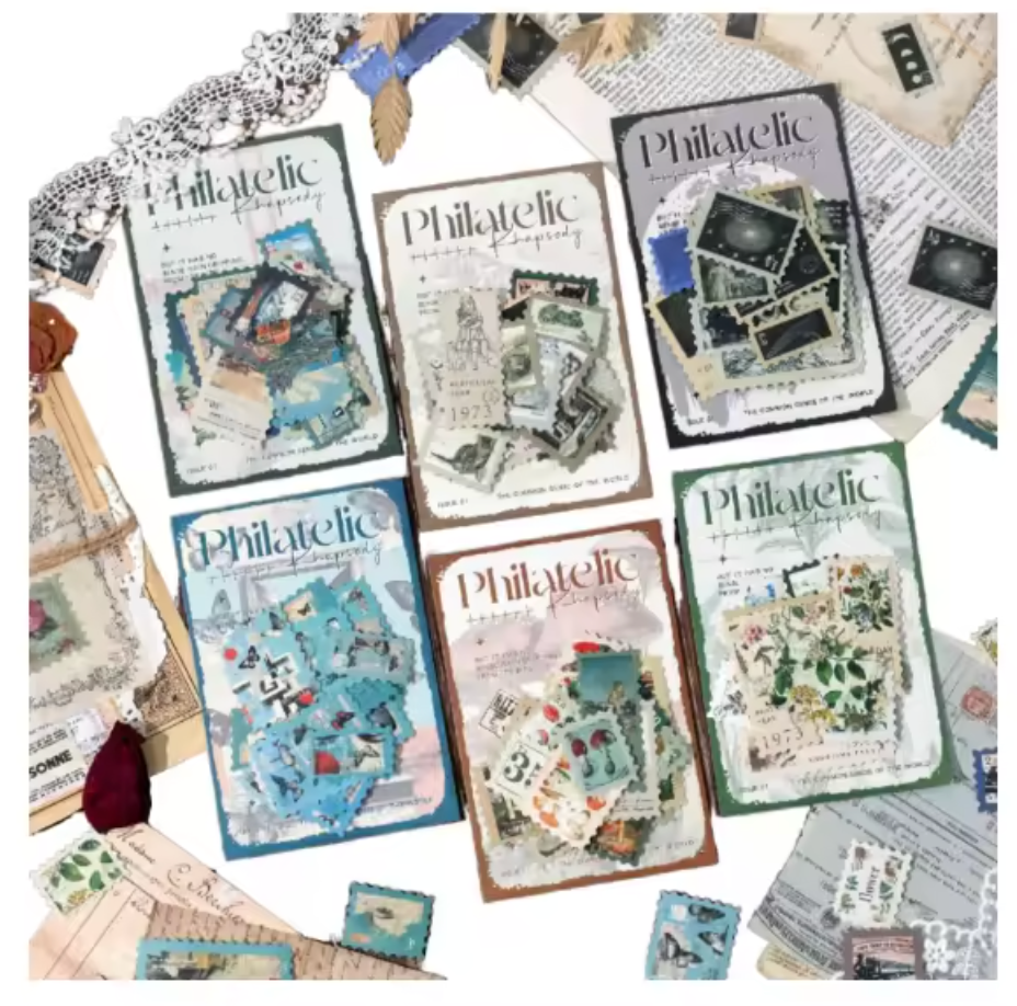 50 Stickers Timbres postales