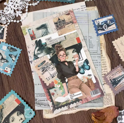 50 Stickers Timbres postales