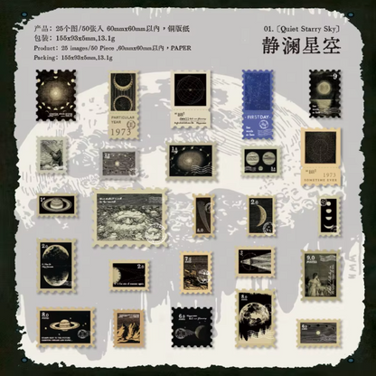 50 Stickers Timbres postales