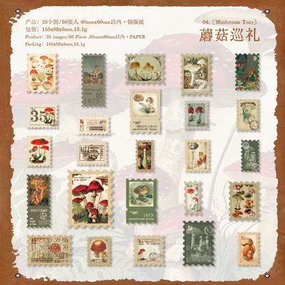 50 Stickers Timbres postales