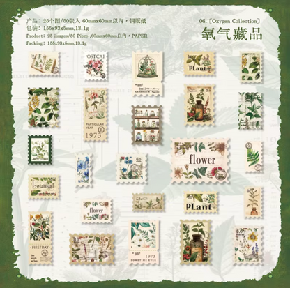 50 Stickers Timbres postales