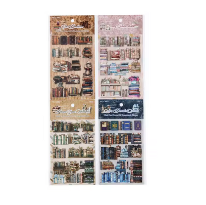 2 Hojas de stickers cartulina delgada Libros