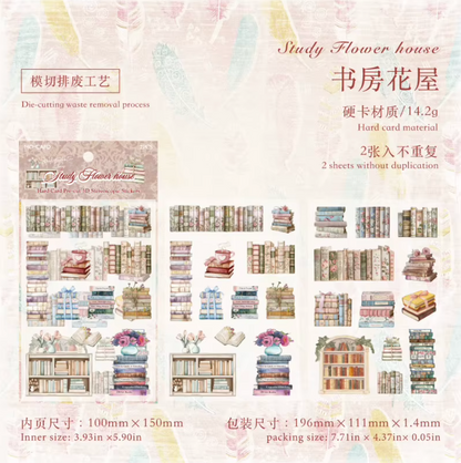 2 Hojas de stickers cartulina delgada Libros