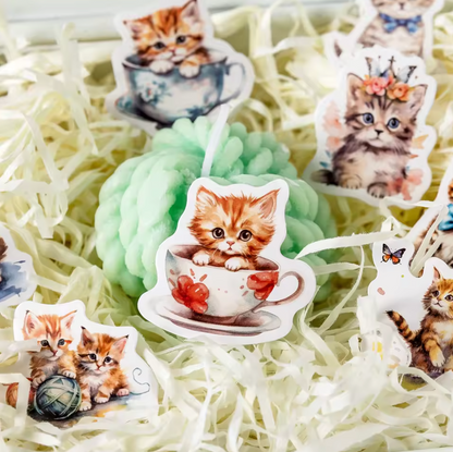 Cajita de stickers gatito