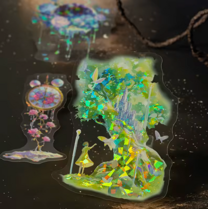 10 Stickers Holograficos Misticos