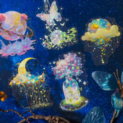 10 Stickers Holograficos Misticos