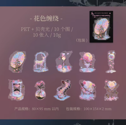 10 Stickers Holograficos Misticos