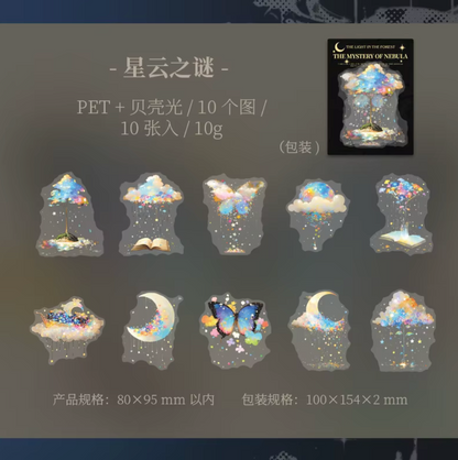 10 Stickers Holograficos Misticos