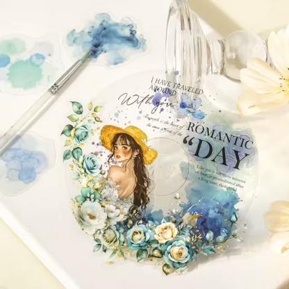 100 Stickers Manchas acuarela