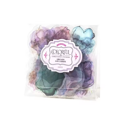 100 Stickers Manchas acuarela