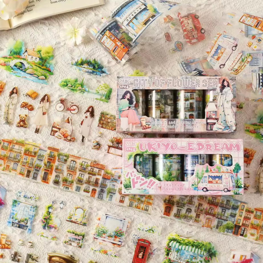 4 Rollos de Stickers Vida cotidiana