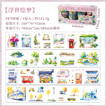 4 Rollos de Stickers Vida cotidiana