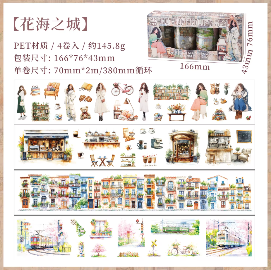 4 Rollos de Stickers Vida cotidiana