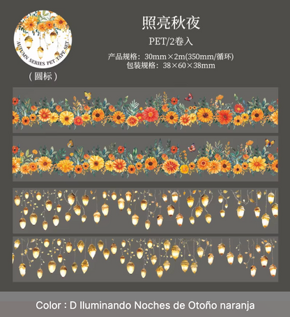 2 Washi Tapes Anchos Otoño