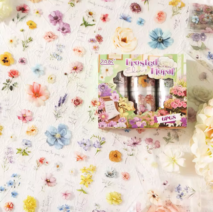 6 Washi Tapes anchos de flores del campo