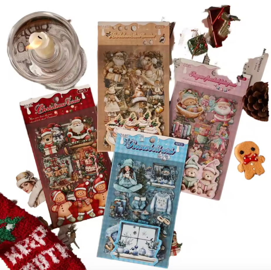 6 Hojas de Stickers Navidad