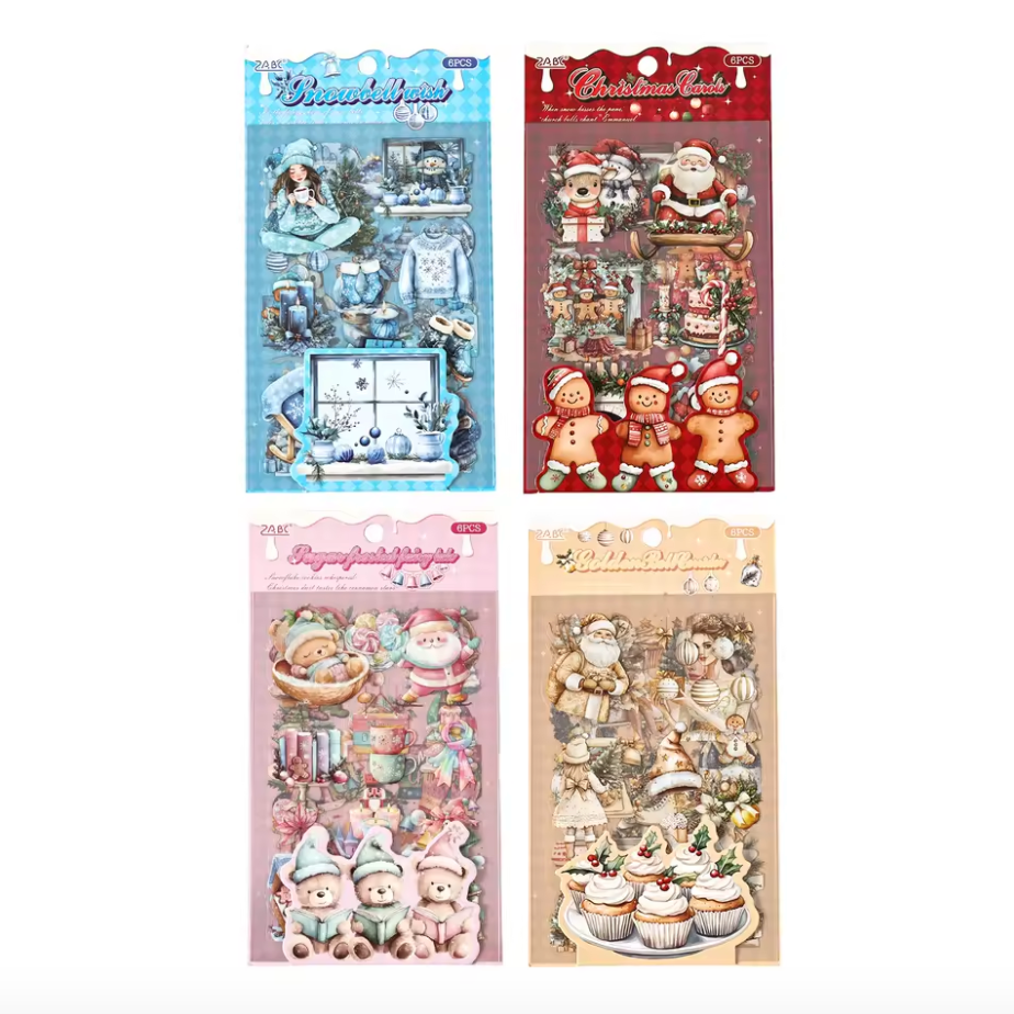 6 Hojas de Stickers Navidad