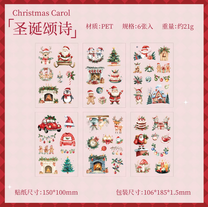 6 Hojas de Stickers Navidad