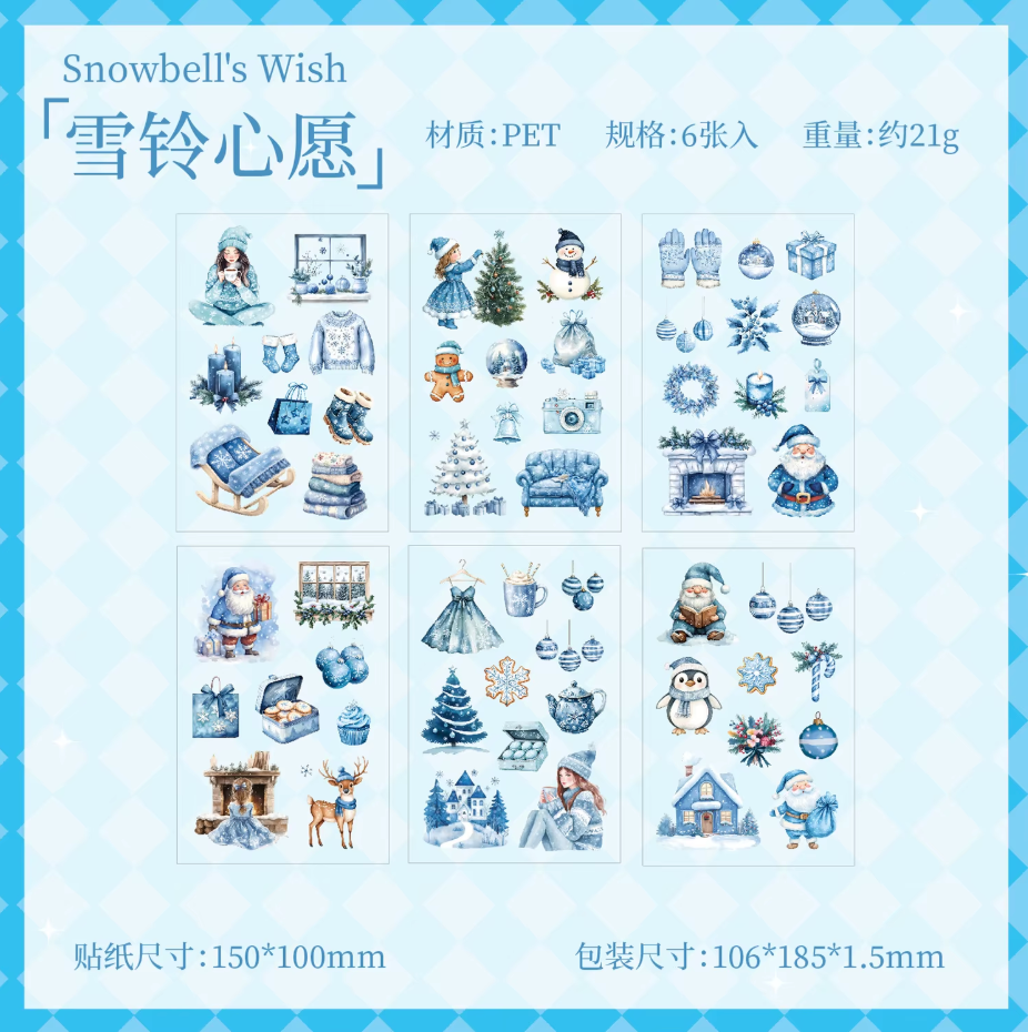 6 Hojas de Stickers Navidad