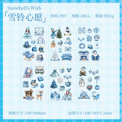 6 Hojas de Stickers Navidad