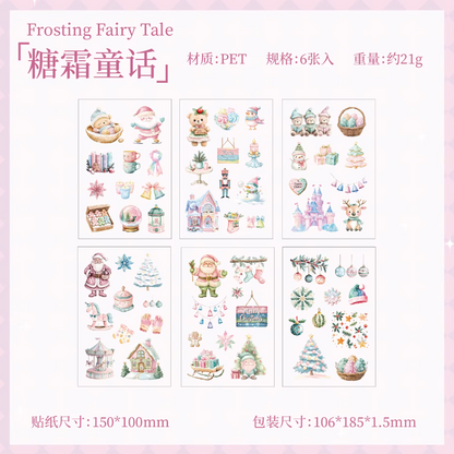 6 Hojas de Stickers Navidad