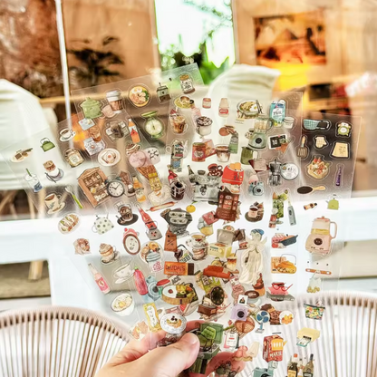 4 Hojas de Stickers comida