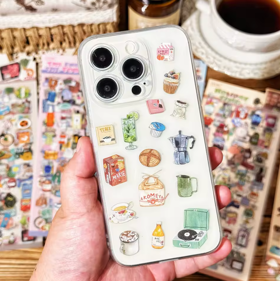 4 Hojas de Stickers comida