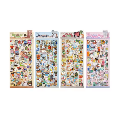 4 Hojas de Stickers comida