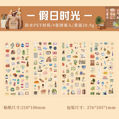 4 Hojas de Stickers comida