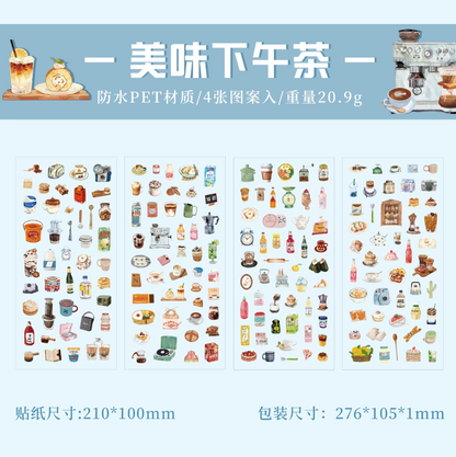 4 Hojas de Stickers comida