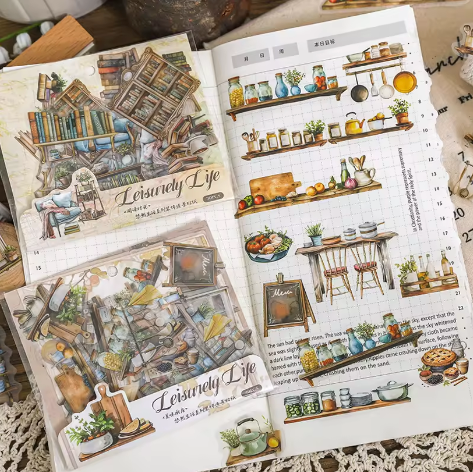 6 Paquetes de Stickers Leisurely Life - 180 stickers en total