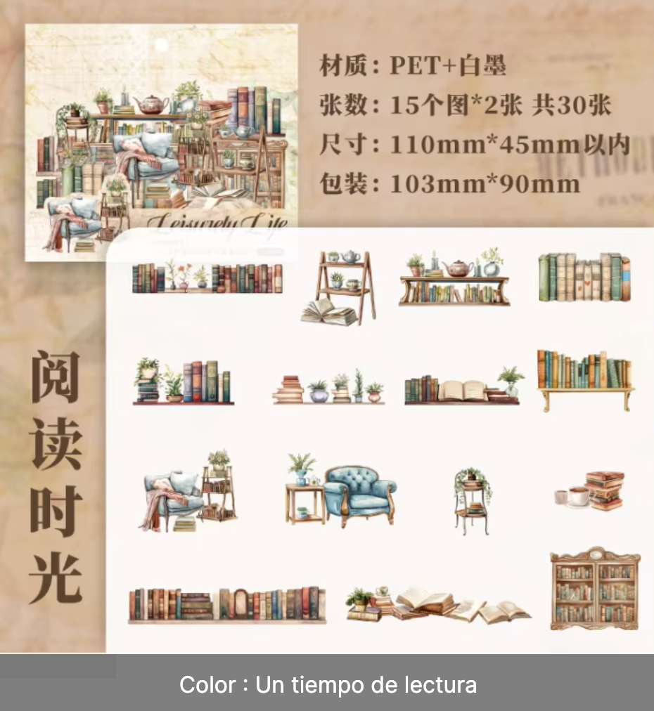 6 Paquetes de Stickers Leisurely Life - 180 stickers en total