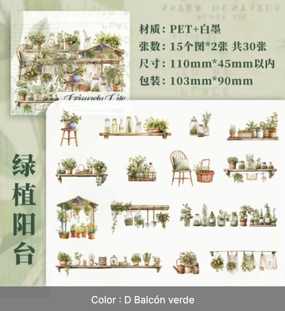 6 Paquetes de Stickers Leisurely Life - 180 stickers en total