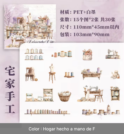 6 Paquetes de Stickers Leisurely Life - 180 stickers en total