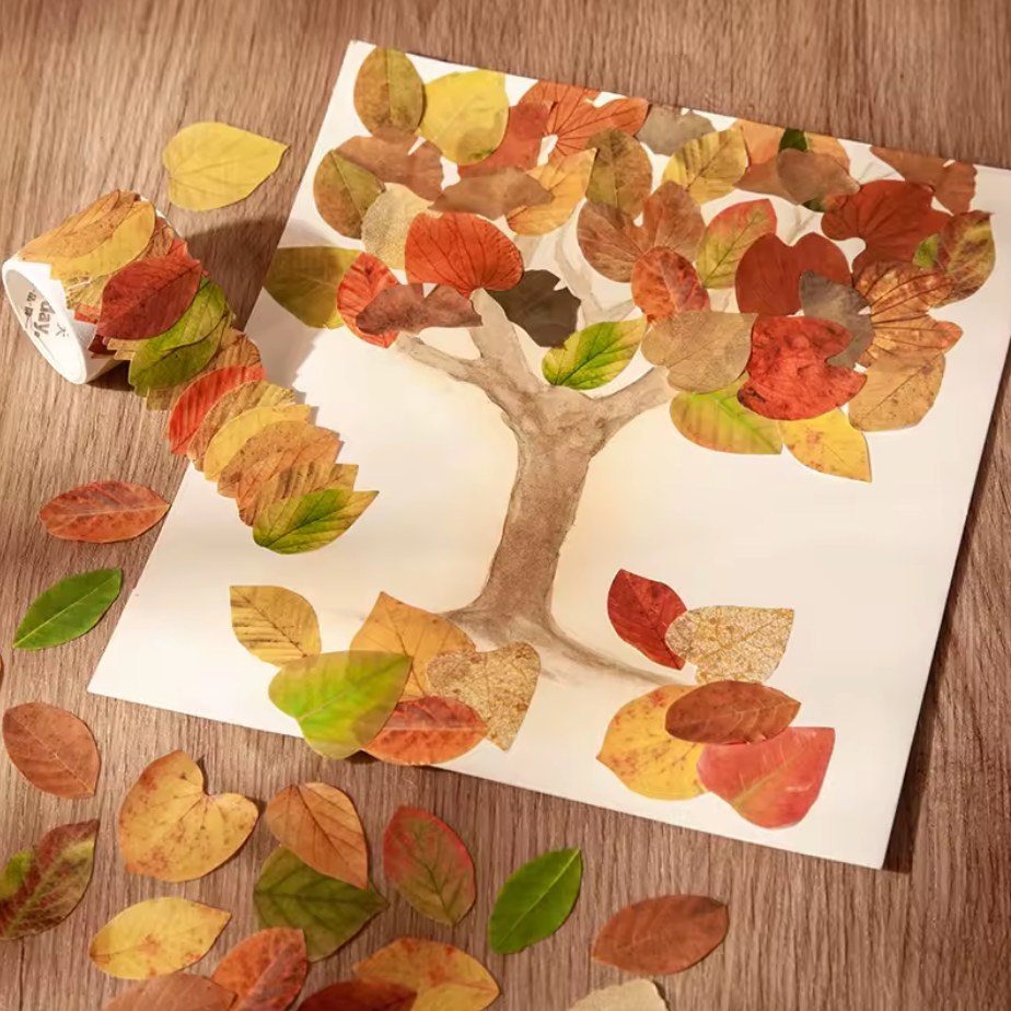 Rollo de 50 Stickers Hojas & Flores