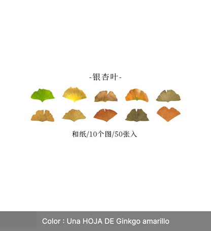 Rollo de 50 Stickers Hojas & Flores