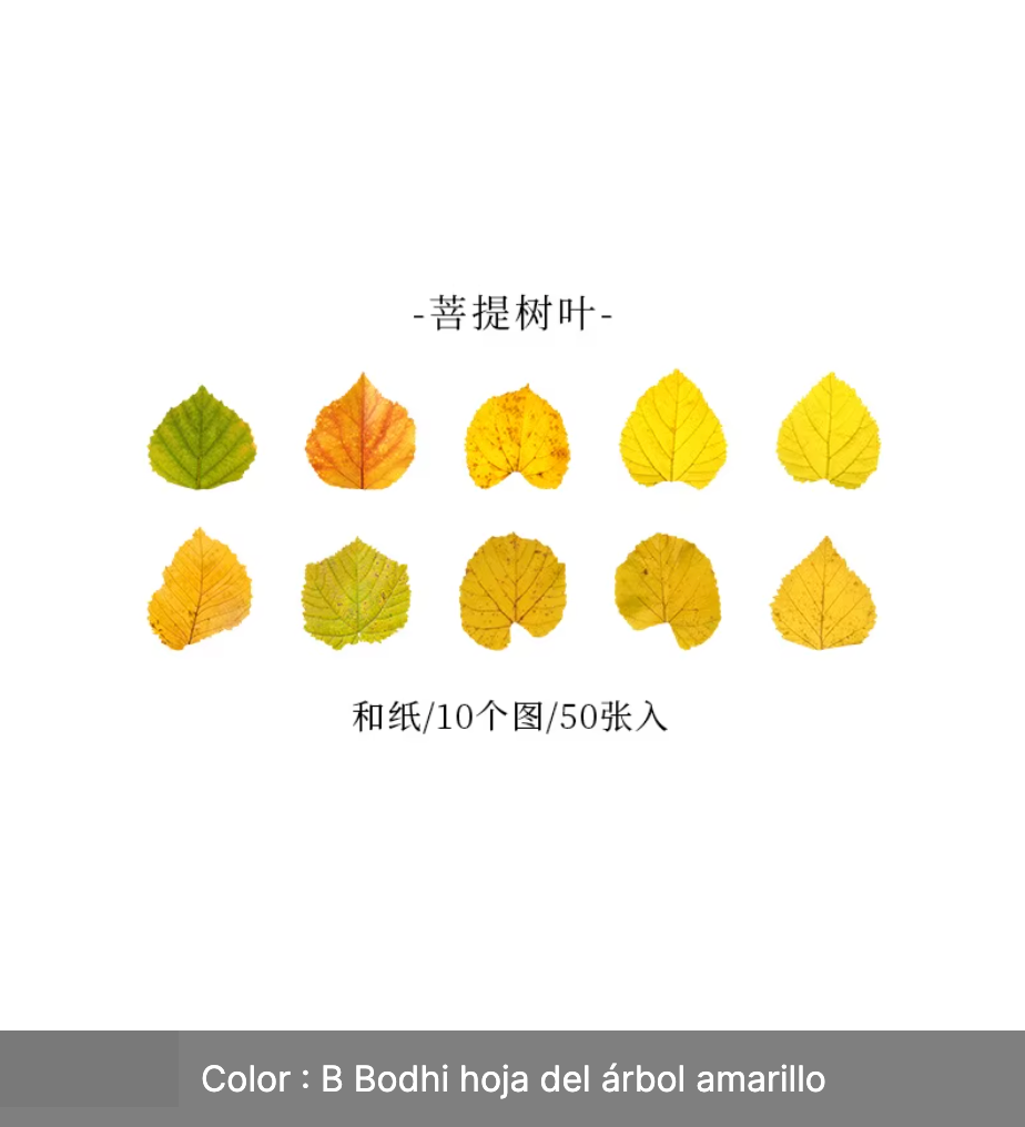 Rollo de 50 Stickers Hojas & Flores